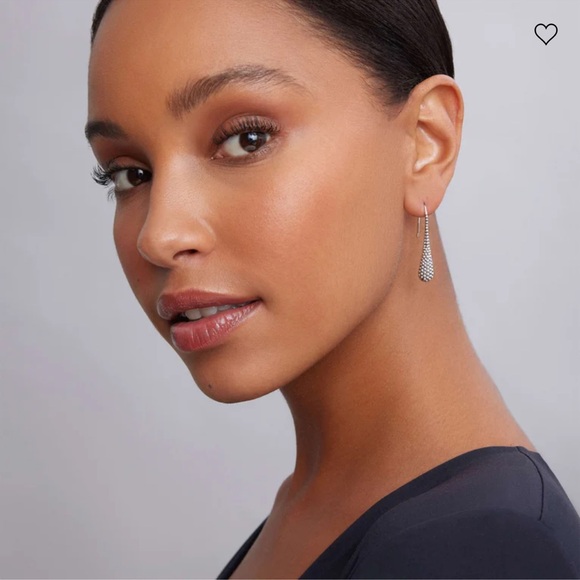 NWT LAGOS Silver Beaded Teardrop Caviar Earrings - Picture 2 of 5